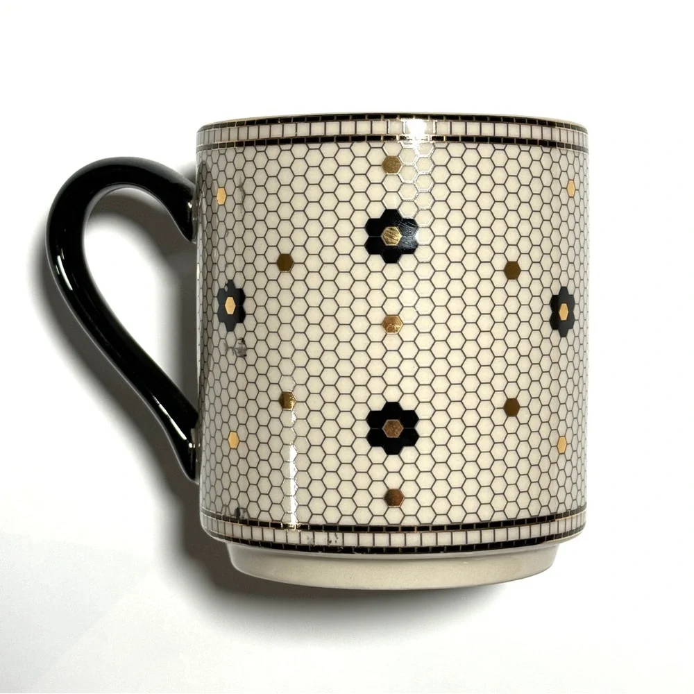 Anthropologie Margot Tiled Dining Bistro Mug Letter J - Picture 5 of 7